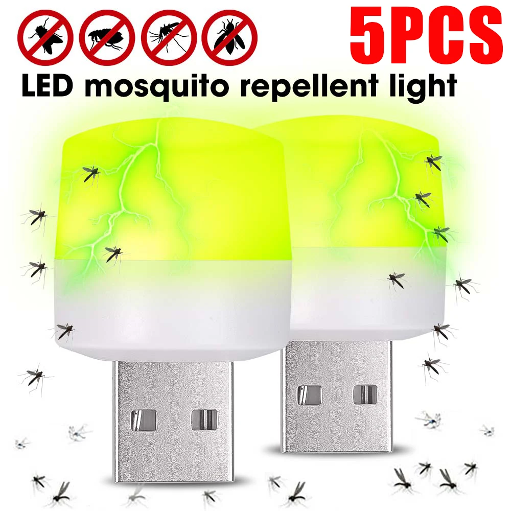 5/1Pcs Mini Mosquito Killer Night Light Led Portatile Non Radiation Insect Killer Light Usb Plug Electric Mosquito Killer Lights
