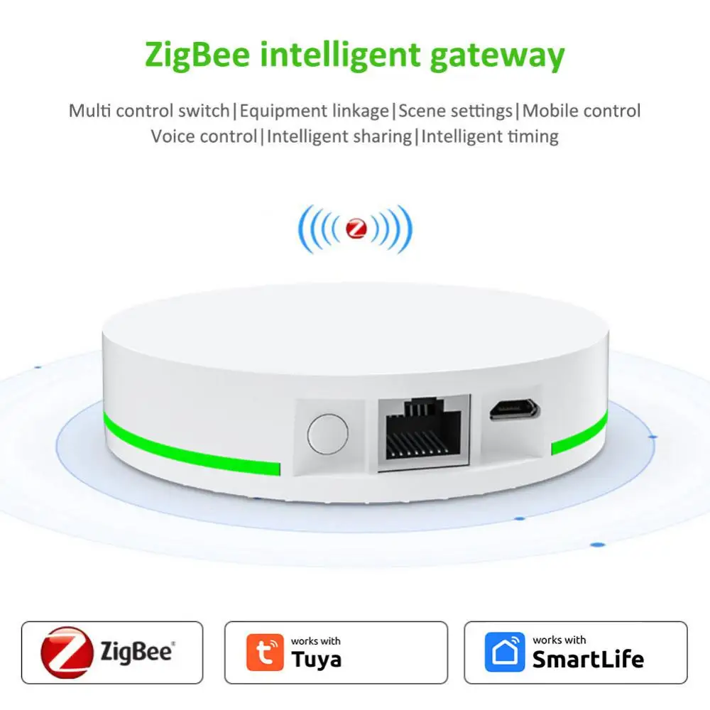 Zigbee 3.0 Smart Gateway Hub Smart Home Central Control Gateway Timer Telecomando Vocale Tramite Alexa Google Home Smart Life