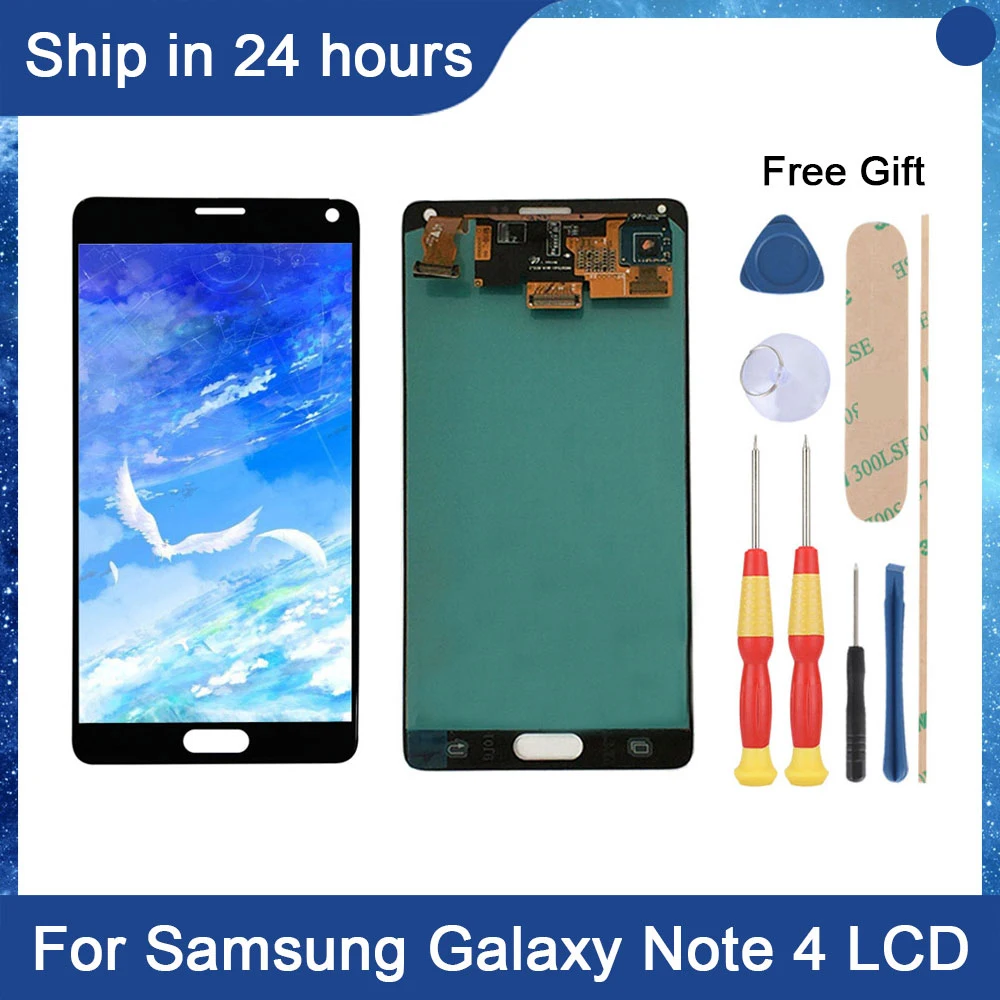 Ainicole 5.7 ''Per Samsung Galaxy Note 4 Display Lcd Touch Screen Digitizer Assembly Nota 4 Note4 N910 Sostituzione Dello Schermo Lcd
