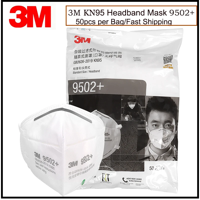 3M 9502 +/9501 + Kn95 Respiratore Particanat N95 Maschera Antipolvere Anti Pm2.5 Maschera Protettiva Per Smog Maschera Per L'Influenza