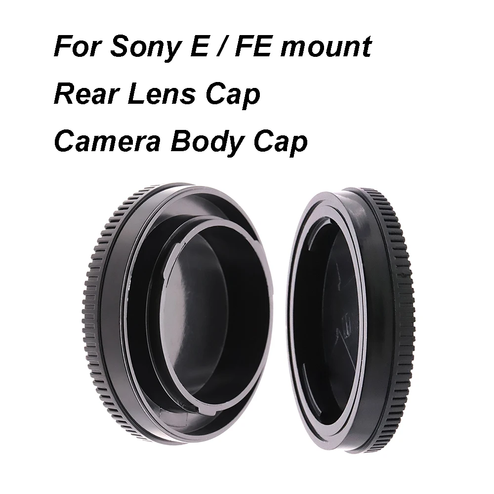 Per Sony E / Fe Mount Lens Rear Cap / Camera Body Cap / Cap Set Copriobiettivo In Plastica Nera Per A7 A7R A7S A1 A9 A5000 A6000 Ecc.