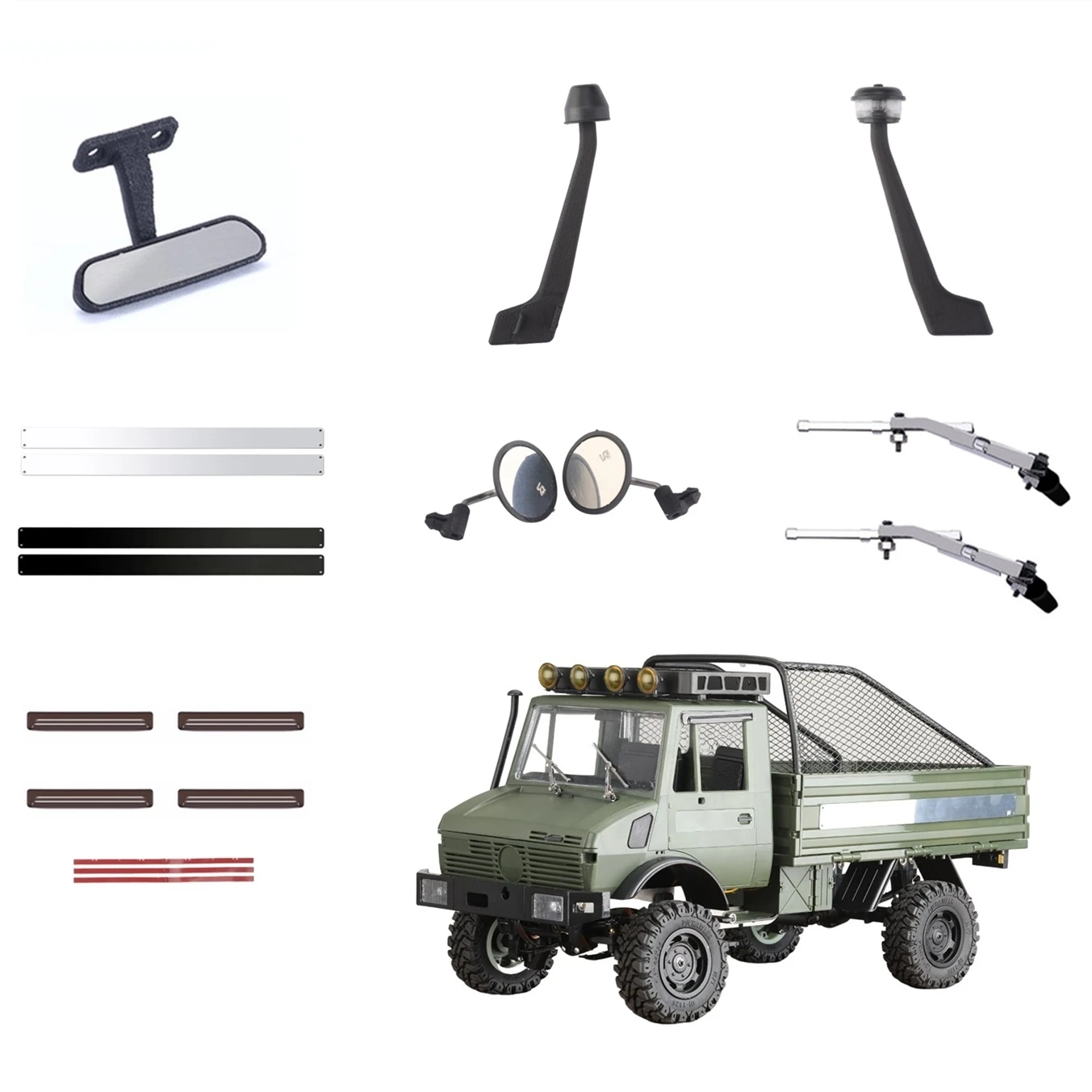 Ldrc Ld-P06 Ld P06 Unimog Op Decorazioni Simulate Accessori Fai Da Te Armatura Specchietto Retrovisore Tergicristallo 1/12 Rc Parti Di Aggiornamento P