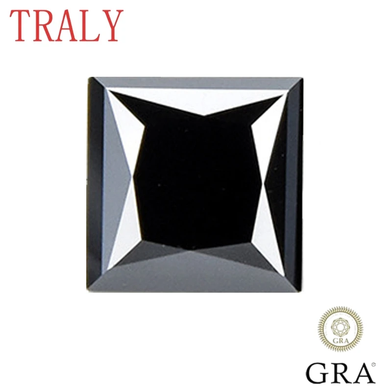 Black Moissanite Princess Cut Pietra Sciolta 1Ct- 10Ct D Vvs1 Lab Grown Gemstone Pass Diamond Tester Con Certificato Gioielli Gra