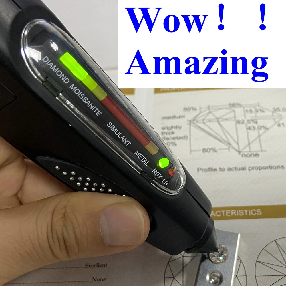 Meisidian Eccellente 5Arat 11Mm D Colore Vvs1 Pass Positivo Diamond Tester Iii Lab Diamond