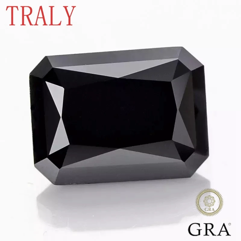 1Ct- 10Ct Black Radiant Shape Moissanite Pietra Sciolta Eccellente Cut Lab Grown Pass Diamond Tester Con Certificato Gra Jewelry