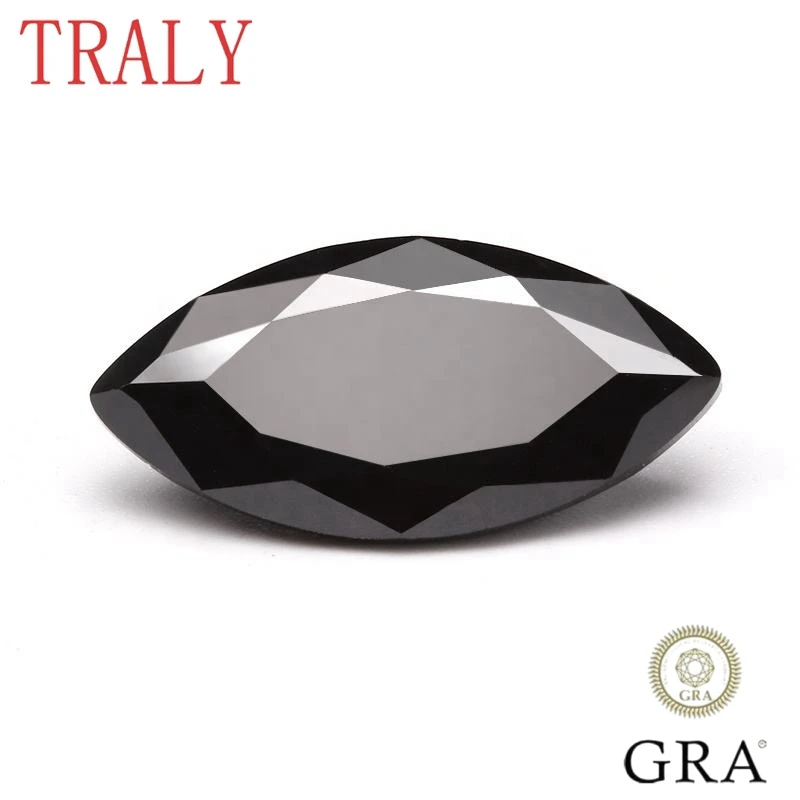 1Ct- 3Ct Marquise Cut Black Moissanite Pietra Sciolta D Vvs1 Lab Grown Gemstone Pass Diamond Tester Con Certificato Gra Jewelry