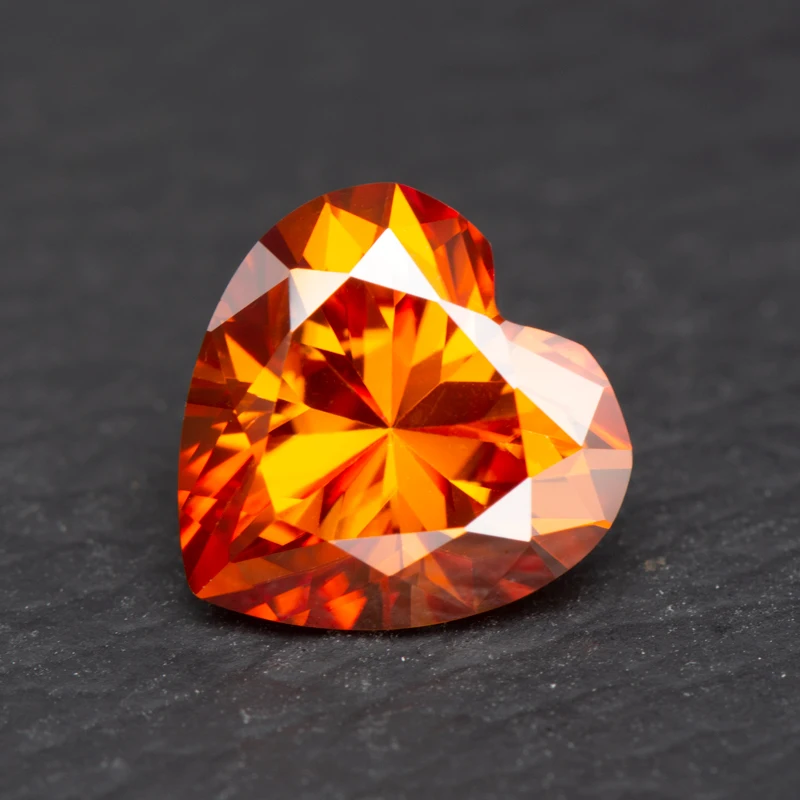 Moissanite Stone Heart Cut Orange Lab Grown Diamond Materiali Per La Creazione Di Gioielli Fai Da Te Pass Diamond Tester Con Certificato Gra