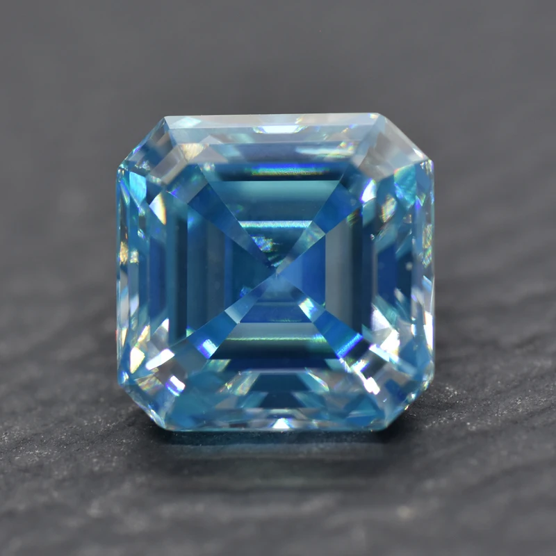 Pietre Preziose Moissanite Acquamarina Color Asscher Cut Lab Diamond Vvs1 Pass Diamond Tester Con Certificato Gra Materiale Per Gioielli
