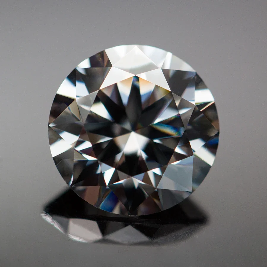 Moissanite Lab Diamond Natural Grey Color Round Cut Lab Growth Diamond Test Superato Gemstone Per La Creazione Di Gioielli