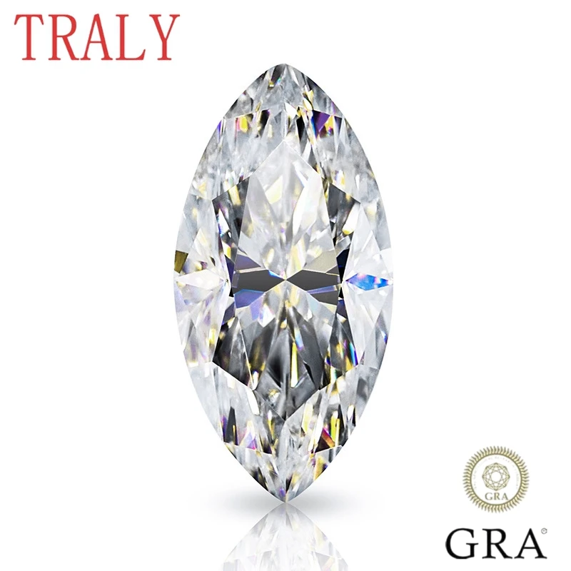 1Ct- 3Ct White Marquise Cut Moissanite Loose Stone D Color Vvs Eccellente Lab Gemstone Gra Certificate Jewelry Pass Diamond Teste