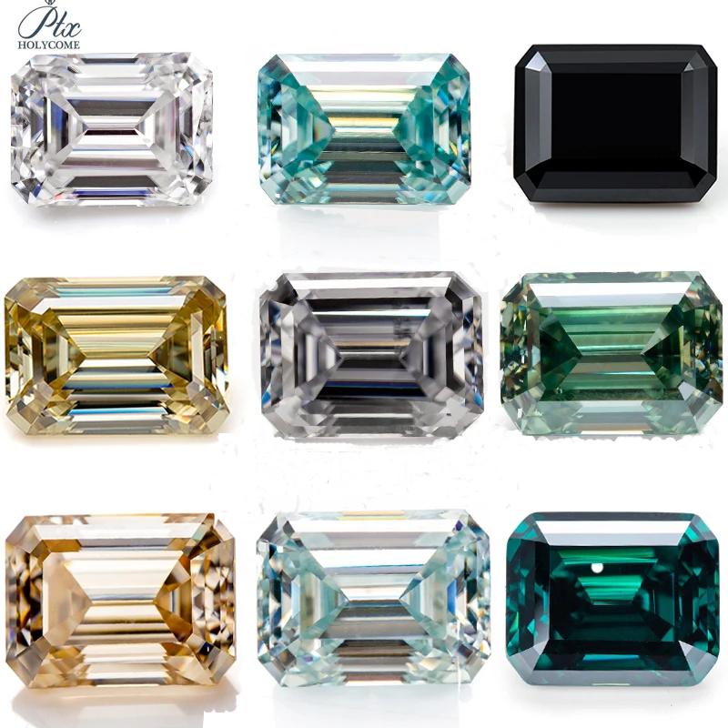 Natural Loose Moissanite Stone Muticolor Oval Emerald Vvs1 Lab Gemme Sciolte Pass Diamond Tester Con Certificato Gra Gioielleria Raffinata
