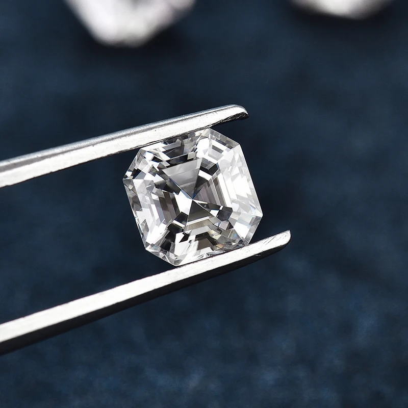Vendita Calda Loose Moissanite Gemstone Diamond Asscher Cut D Color Vvs1 Test Superato Lab Gem Creazione Di Gioielli Fai Da Te Con Rapporto Gra