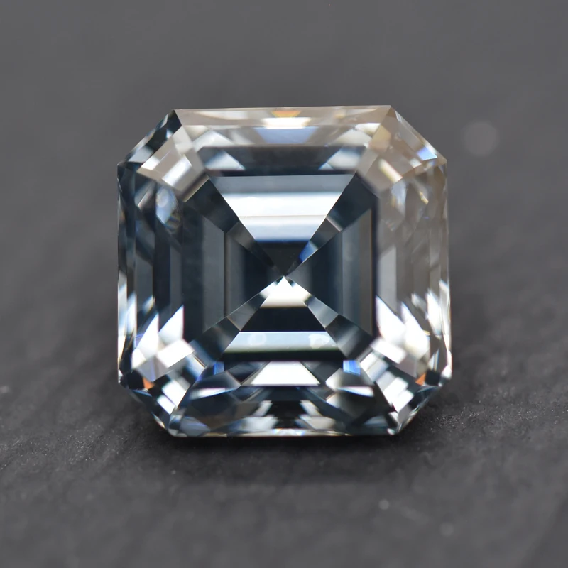 Moissanite Asscher Cut Grey Lab Diamond Vvs1 Materiale Per Gioielli Da Donna Pass Diamond Tester Con Certificato Gra