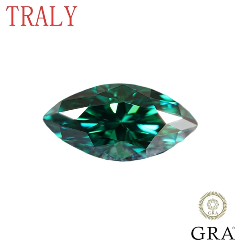 Colore Verde Marquise Cut Moissanite Pietra Sciolta 1Ct- 3Ct Lab Grown Gemstone Pass Diamond Teste Con Certificato Di Gioielli Gra