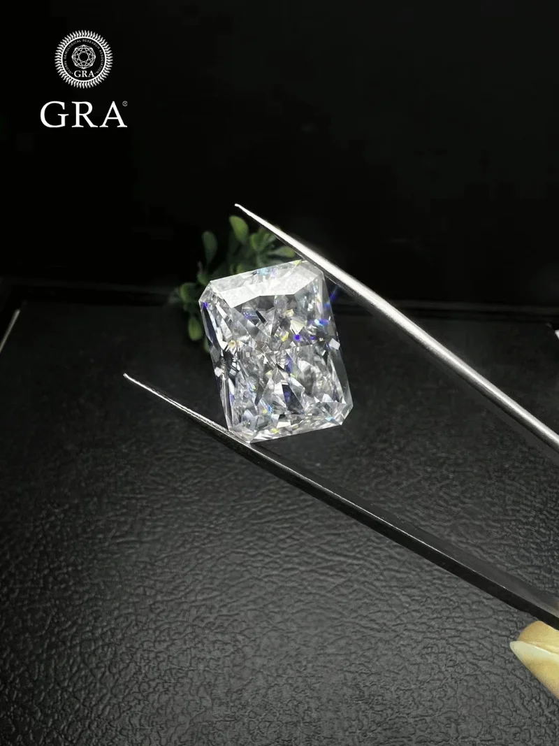 Ruihe Real Radiant Cut Moissanite Loose Stone D Color Vvs1 Lab Grown White Diamonds Superato Diamond Test Con Gra Report Beads