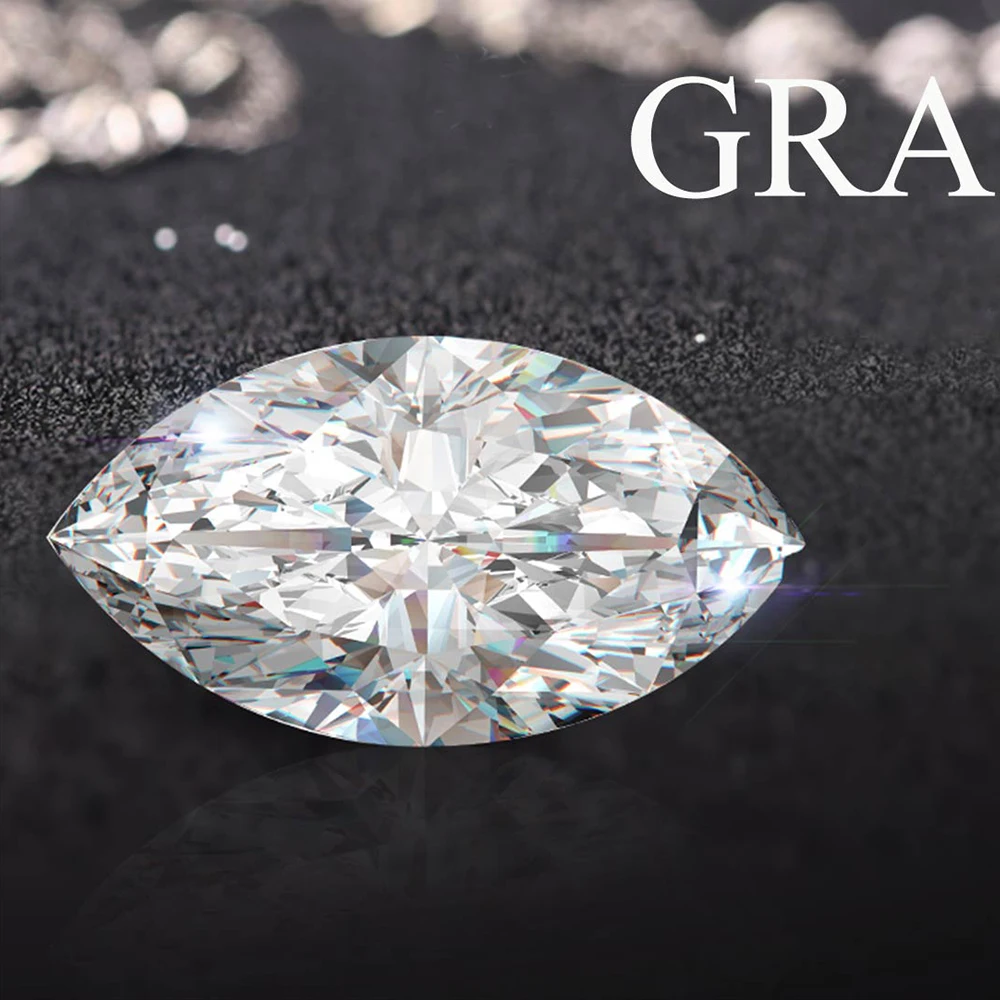 Real Marquise Cut Moissanite Gemme Sciolte Da 0,05 Ct A 5Ct D Color Vvs1 Con Certificato Gra Pass Diamond Tester Lab Gem Stones