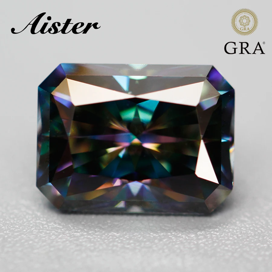 New Rainbow Moissanite Stone Taglio Radiante Vvs1 Lab Diamond Gemstone Superato Diamond Test Con Rapporto Gra