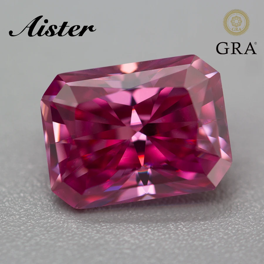 New Pink/Sakura Moissanite Stone Taglio Radiante Vvs1 Lab Diamond Gemstone Superato Diamond Test Con Rapporto Gra