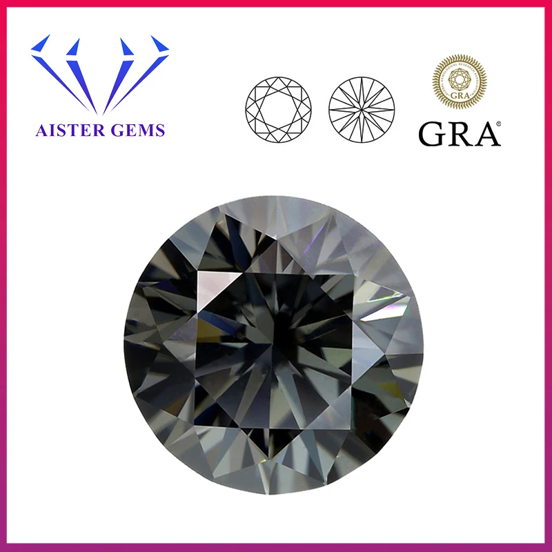 Grigio Moissanite Pietra Sciolta Vvs1 Certificato Moissanite Lab Diamond 0.5-5.0Ct Pass Diamond Tester Con Certificato Gra