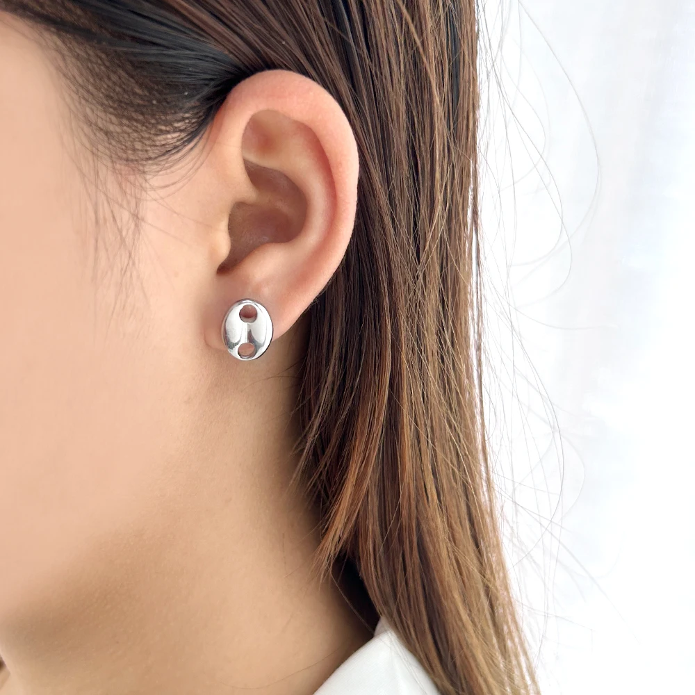 Usenset Classic Coffee Bean Ear Studs Orecchini In Acciaio Inossidabile Eleganti Donne Ragazze Ear Jewelry Regali Prevenire L'Allergia