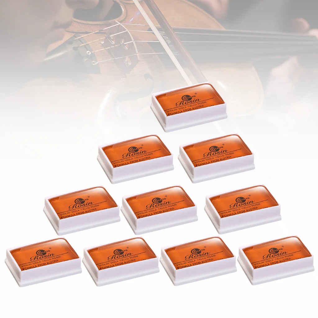 10 Pz/Lotto Leto Mini Bow Rosin Violino Arco Colofonia 604 Alta Quantità Luce E Bassa Polvere Viola Violoncello Corda Bombata Accessori Per Violino