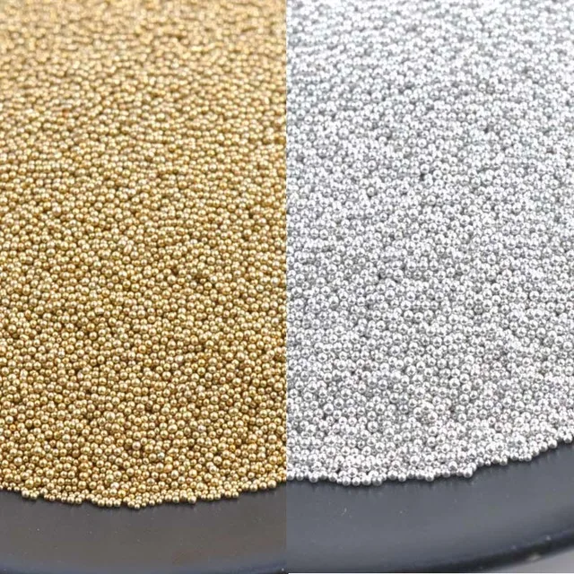 0.1-0.5Mm 3D Tiny Glass Caviar Art Ball Beads Gold E Silver Plated Nail Tips Sticker Decoration 23G Bl010