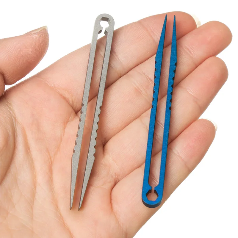 Antiruggine Outdoor Rescue Emergent Tool Titanium Tweezer Edc Clamp Pick Clip Grip Grab Splinter Hair Remove Tweeze Kit Di Pronto Soccorso