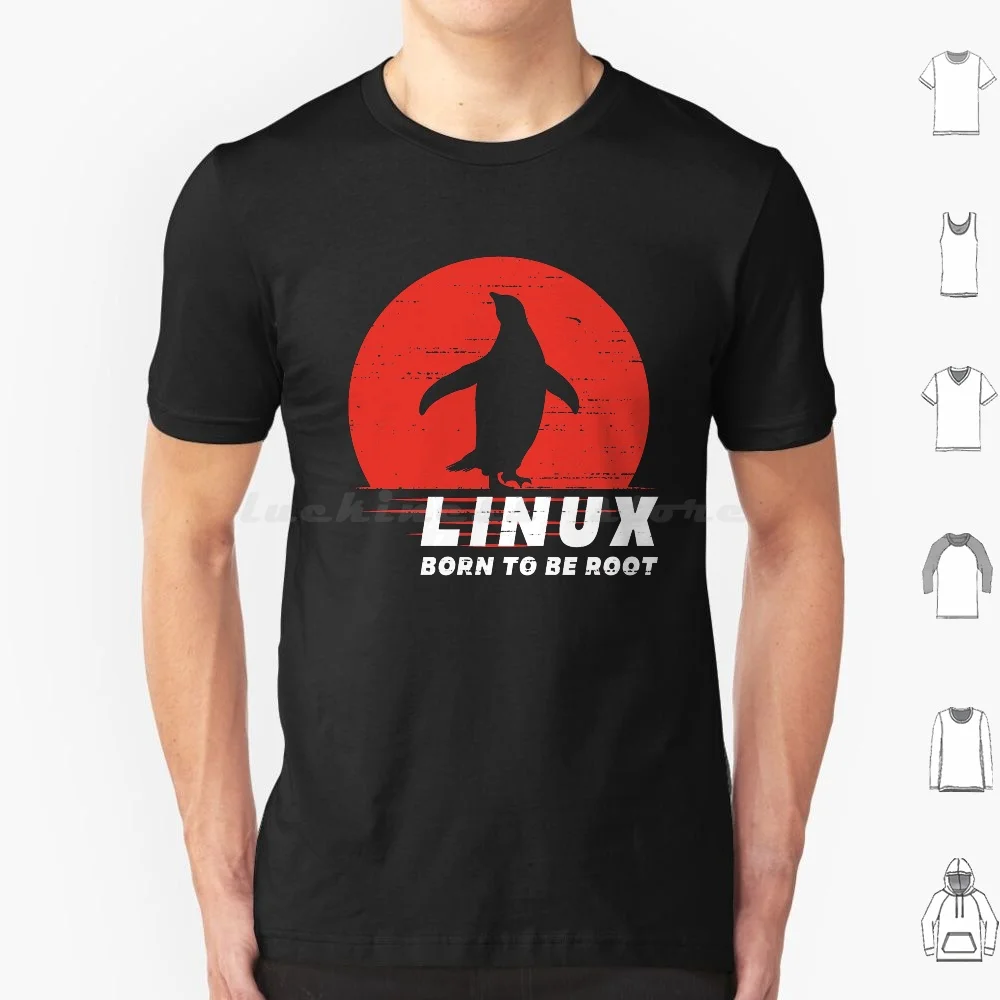 Linux-Born To Be T Shirt Big Size 100% Cotone Linux Sunset Graphic Hacks Server Di Hacking Linux Manjaro Linux Kali Linux Gnu