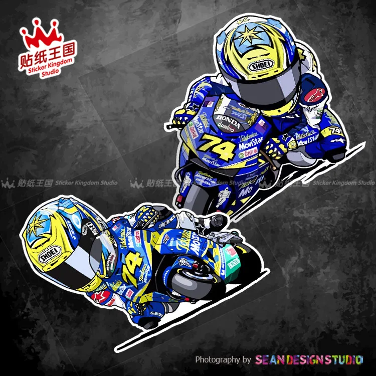 Per Motogp Honda Team 74 Daijiro Kato Casco Moto Moto Auto Decalcomanie Adesivi Impermeabili 01