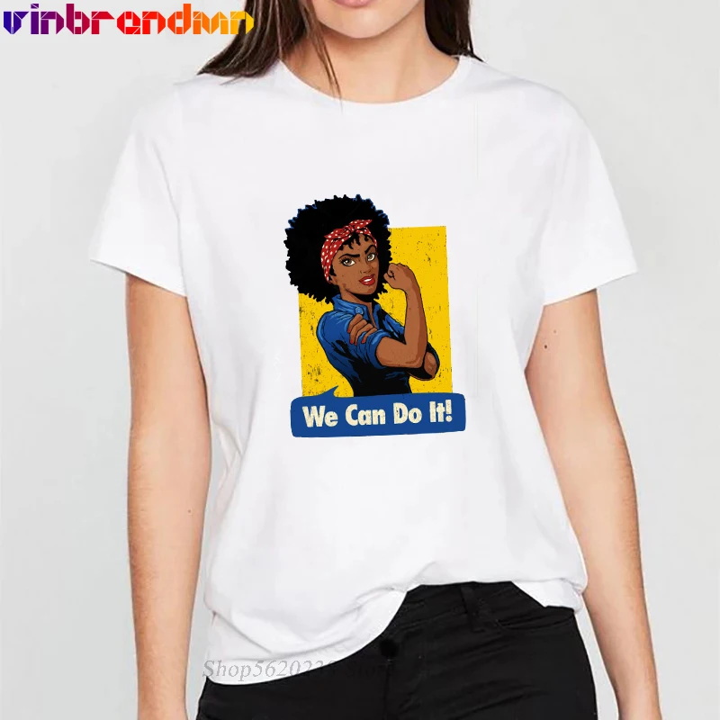 Possiamo Farlo! T-Shirt Nera Da Ragazza Nera T-Shirt Rosie The Riveter Poster T-Shirt T-Shirt Da Donna Vintage Con Stampa Artistica