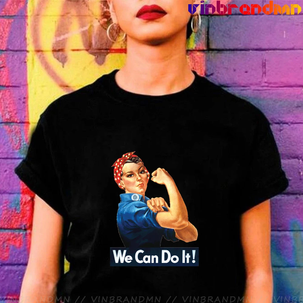 Possiamo Farlo! T-Shirt Da Donna Rosie The Riveter Poster T-Shirt Stampa Artistica Vintage Abbigliamento Di Marca T-Shirt A Manica Corta Da Donna Hips