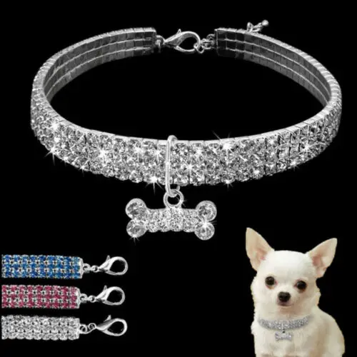 Cane Collana Collare Gioielli Perle Diamante Accessorio Per Cucciolo Di Animale Domestico Chihuahua
