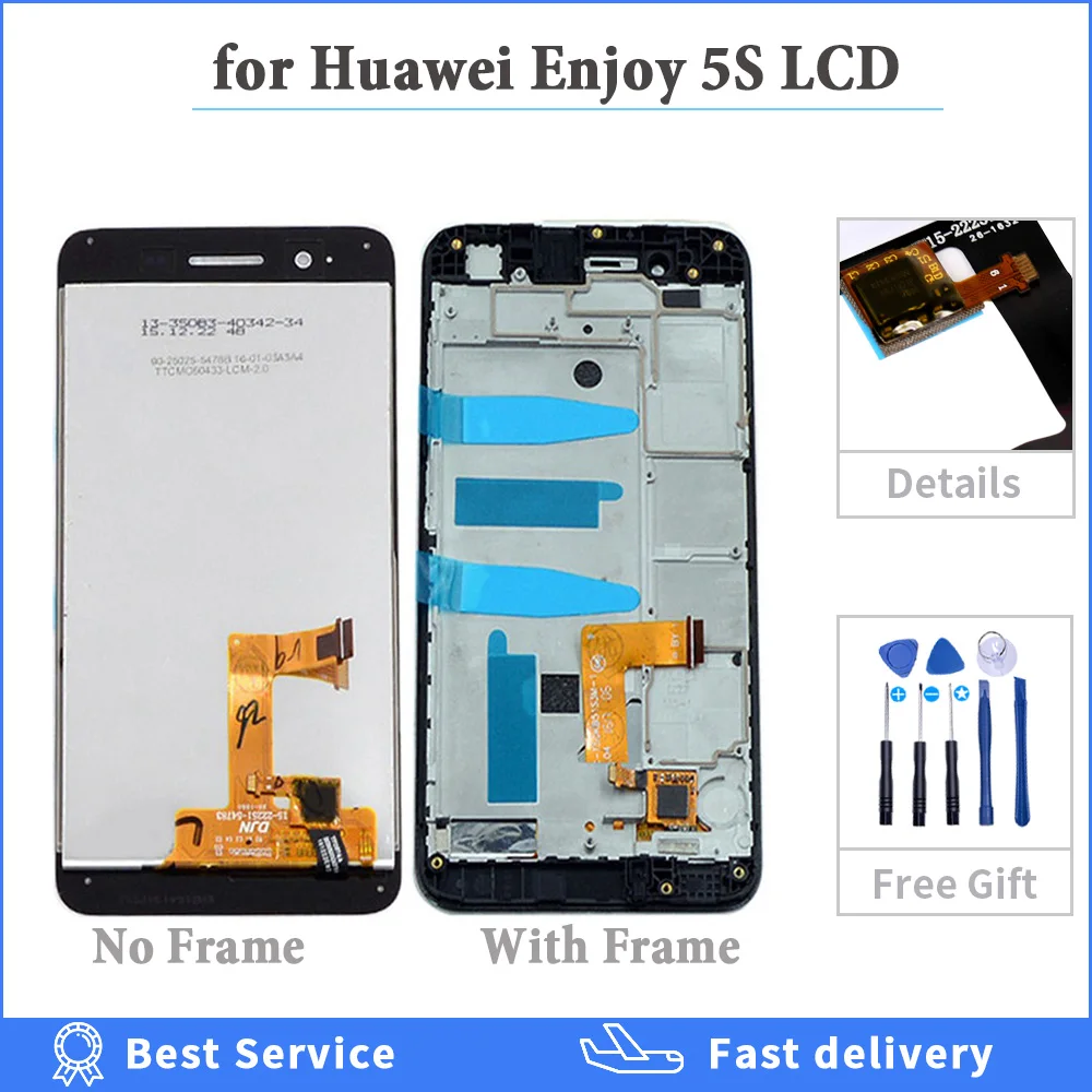 Per Huawei Gr3 Display Lcd Dello Schermo Di Tocco Di Godere Di 5S P8 Lite Astuto Dello Schermo Con Cornice Tag-L21 Tag-L22 Tag-L03 Tag-L01 Tag-L13 Tag
