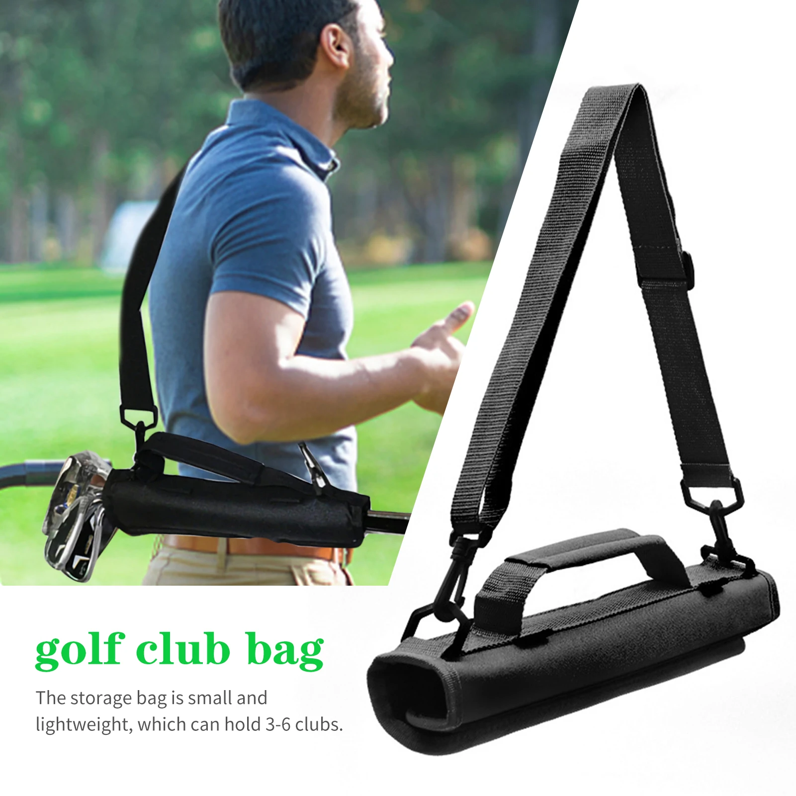 Golf Club Carrier Driving Range Gift Black Bag Storage Travel Pouch Uomo Donna Leggero Golf Club Carry Bag Driving Range
