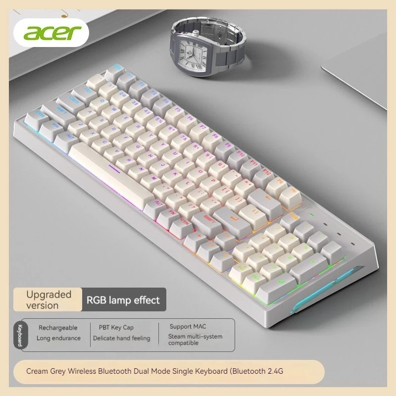 Tastiera E Mouse Wireless Acer Set Bluetooth Ricaricabile Luminescente Computer Portatile Touch Meccanico Durevole