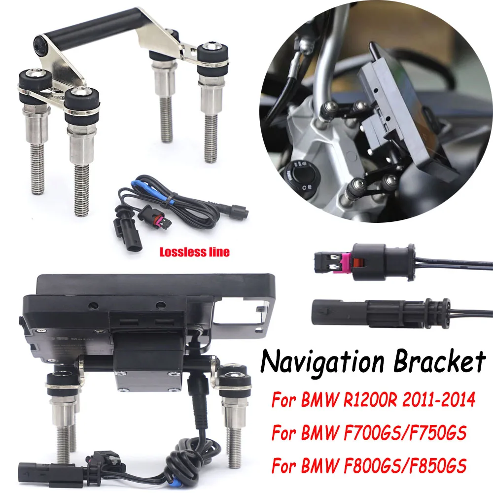 Manubrio Staffa Di Navigazione Per Telefono Cellulare Ricarica Per Telefono Usb Per Bmw F750Gs F750Gs F800Gs F700Gs R1200R 12Mm