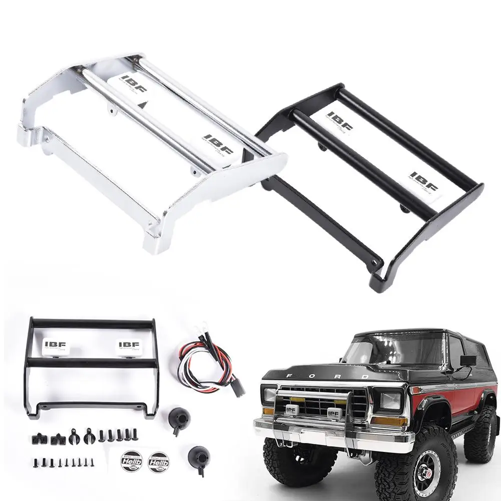 Paraurti Anteriore In Metallo In Acciaio Inossidabile Con Paraurti Anticollisione A Luce Led Per Cingolato Telecomandato Per Ford Traxxas Trx4 Bronco