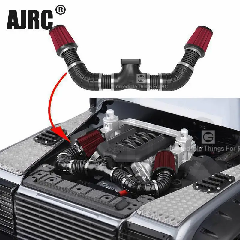 Kit Filtro Aria Aspirazione Motore Simulato Per 1/10 Rc Crawler Car Trax Trx4 Defender Bronco 90046 D90 Dd10 Axial Scx10 Ii