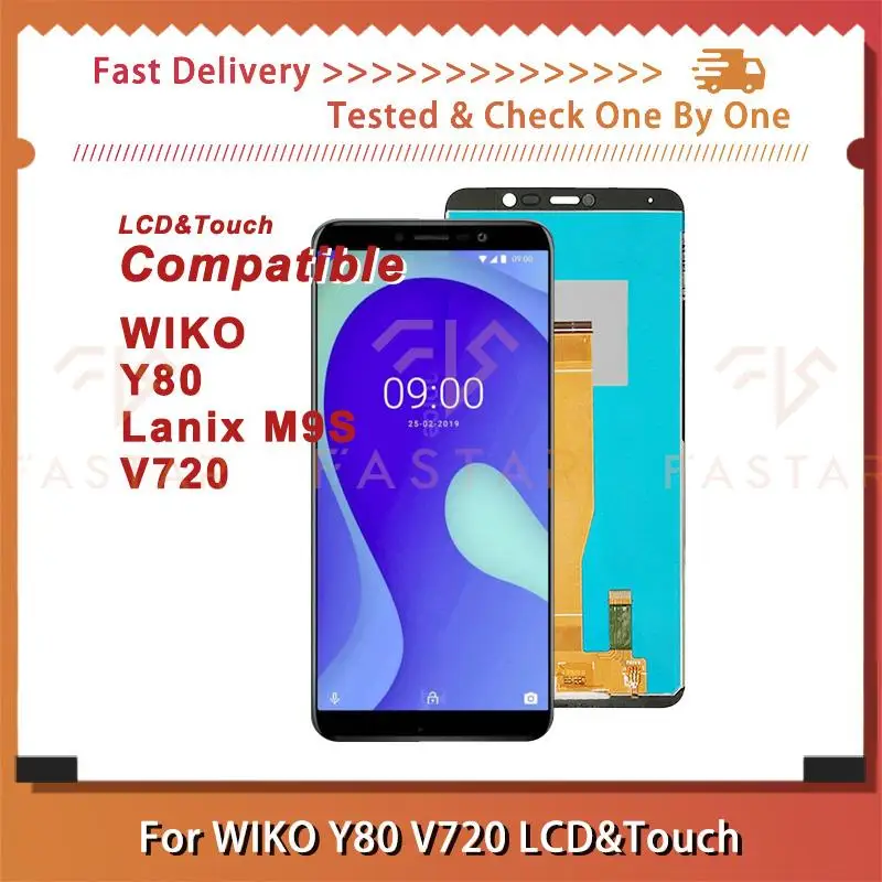 5.99 "Testato Per Wiko Y80 Lanix M9S V720 Display Lcd Touch Digitizer Assembly Schermo Del Telefono Sostitutivo Wiko Y80 V720 Lcd