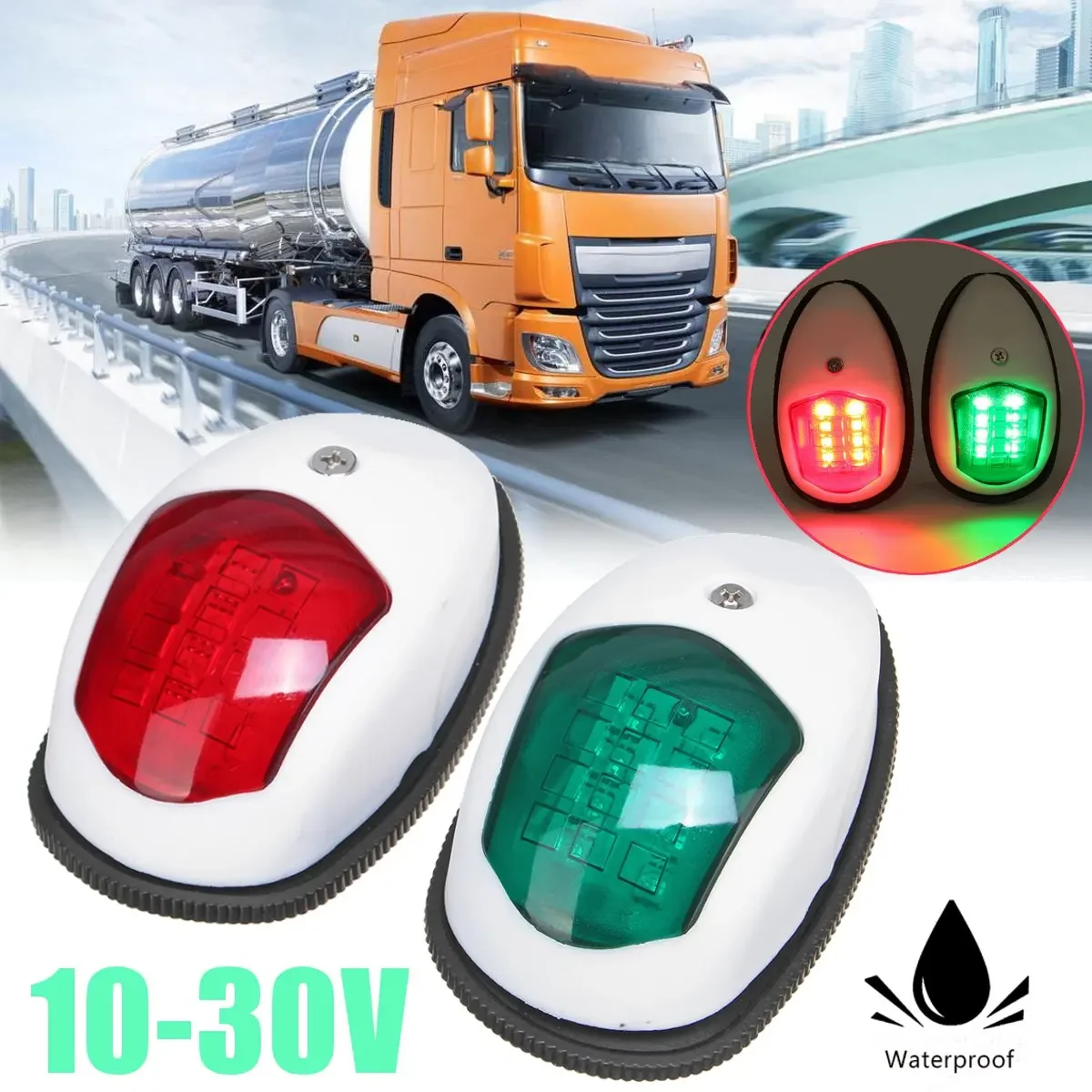Per Marine Boat Yacht Truck Trailer Van 2Pcs Universal Led Side Light Signal Lamp Side Marker Light Lampada Di Navigazione