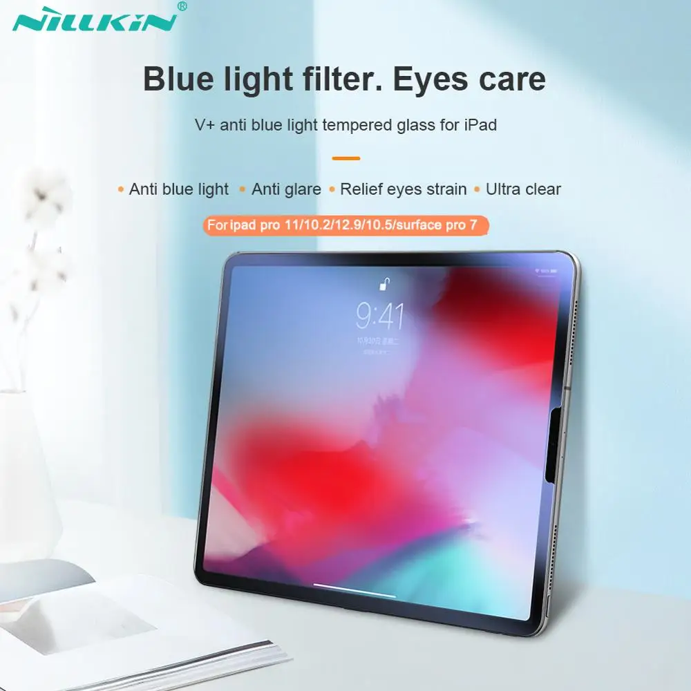 Nillkin Protezione Dello Schermo Per Ipad Pro 11/ 10.2/12.9 Pro/Pro 10.5 V + Anti Glare Blu Luce Vetro Temperato Per Superficie Pro 7