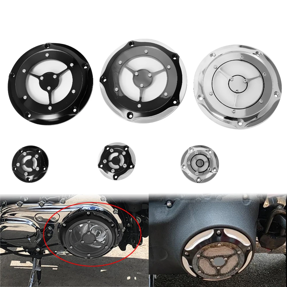 Accessori Moto Derby Timing Timer Cover 5 Fori Cnc Alluminio Per Harley-Davidson Dyna Road King Electra Glide Fat Boy
