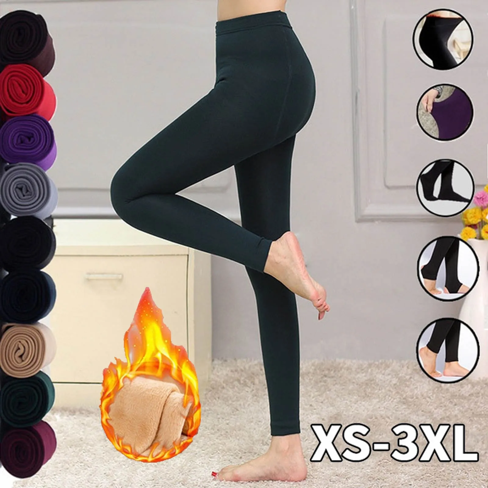 Calze Termiche Donna Collant In Pile Sottile Collant Invernali Caldi Collant Slim Addensati Collant Elastici Leggins Femminili Taglie Forti