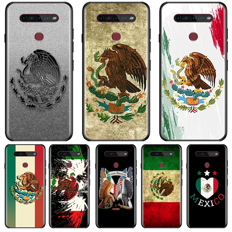 Messico Mexican Eagle Flag Cover Lg K92 K42 K22 K71 K61 K51S K41S K30 K20 2019 Q60 V60 V50 S V40 V30 G8 Custodia Nera Per Telefono