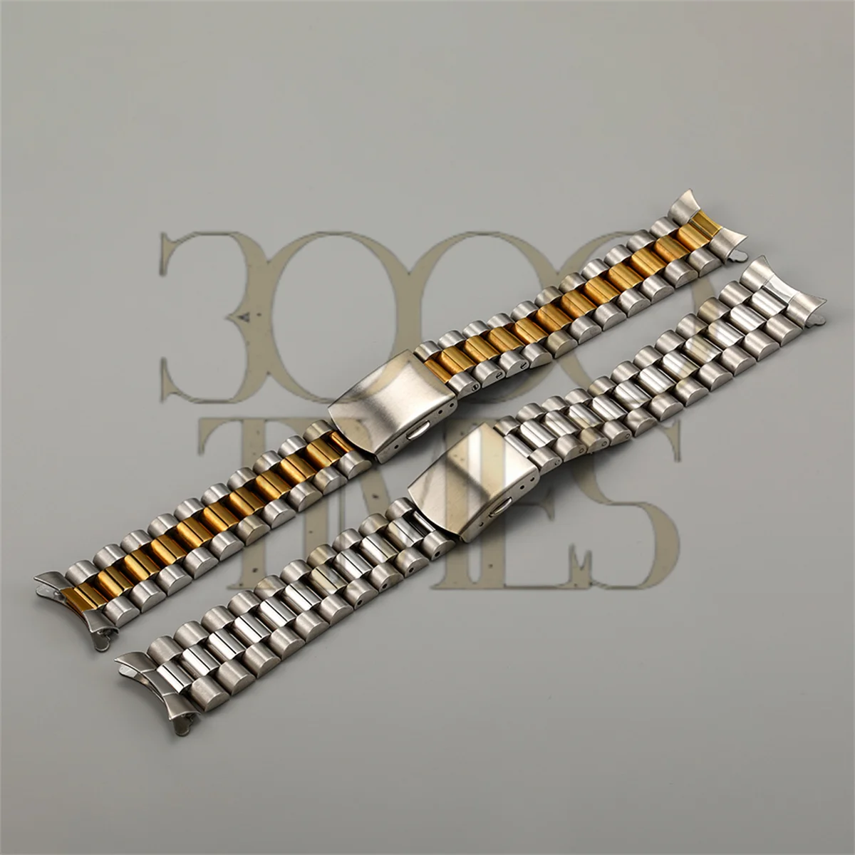 18Mm 20Mm Argento 2 Toni Oro Solido Acciaio Inossidabile Doppia Fibbia Cinturino Adatto Per Orologio Sekio Rolex Omg
