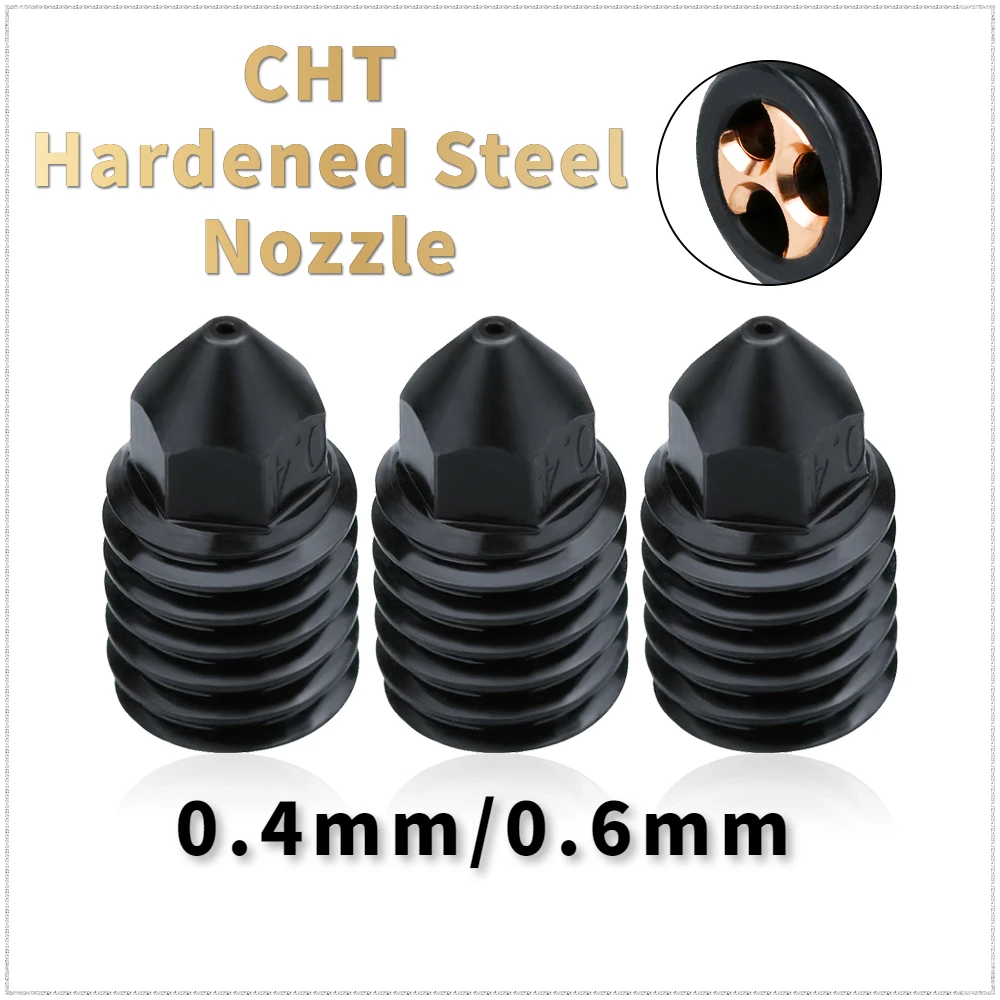 Lab X1 Nozzle Upgraded High Flow Bambu Cht Hardened Steel Carbon Nozzle 3-Hole Nozzle High Temperature Of 500 ℃