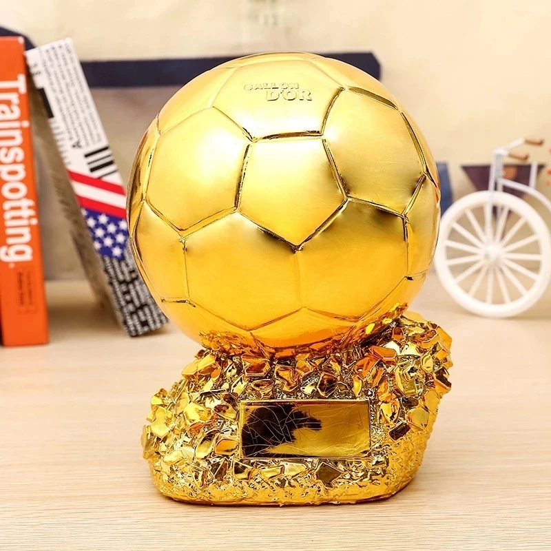15Cm European Football Golden Ball Trophy Souvenir Soccer Sferic Champion Player Competition Award Fans Gift Home Handicraft