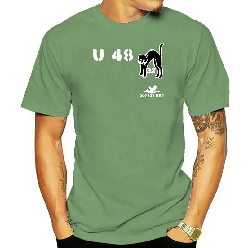 Magliette Camisa Stampate 100% Cotone U Boat U48 Kater Wk Marine Register Tonnen U Boot Unterseeboot T Shirt Biker T-Shirt