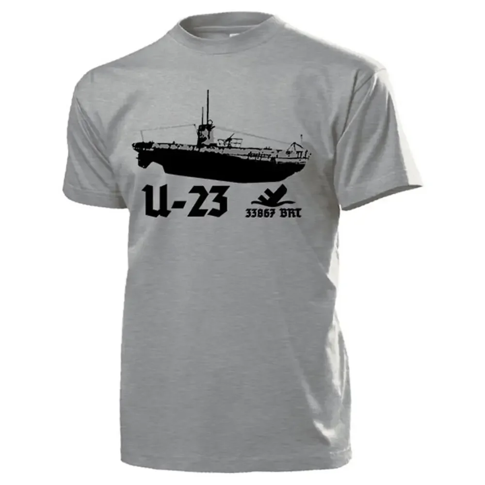 Tipo Iib U-Boat U-23 Navies Submarine Warship Badge T-Shirt 100% Cotone O-Collo Estate Manica Corta Casual T-Shirt Da Uomo S-3Xl