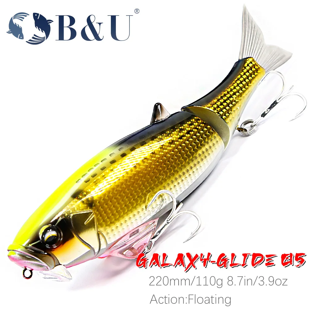 B & U 220Mm 110G Topwater Joint Body Glide Swimbaits Floating Big Game Pencil Surface Trolling Lure Boat Fishing Hrad Lure